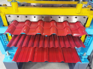 3 trong 1 ba lớp mái đá phiến kim loại mái ngói Máy làm hình thang sóng ibr tấm mái cuộn hình thành giá máy - Product Image 2