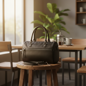 Bolso <span class=keywords><strong>de</strong></span> Mano <span class=keywords><strong>de</strong></span> Diseño para Mujer, en PU Negro, con Cierre, <span class=keywords><strong>Tres</strong></span> Correas, Patrón <span class=keywords><strong>de</strong></span> Hilo, Correa <span class=keywords><strong>de</strong></span> Hombro Ajustable, Gran Capacidad, Estilo Bowling, Resistente - Product Image 5