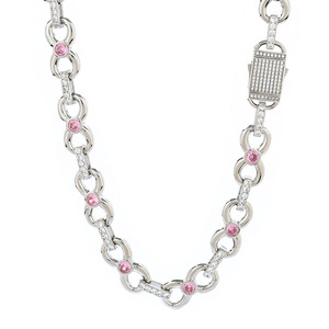 Fabrication sur mesure de bijoux hip-hop raffinés, collier à maillons sertis de pierres précieuses de 12 mm, collier à maillons en argent sterling 925, collier à maillons en moissanite - Product Image 1