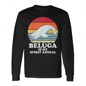 Camiseta retro de manga larga con diseño de ballena Beluga Is My Spirit Animal - Product Image 2