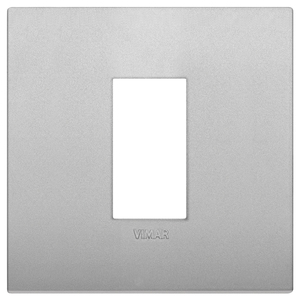 Vimar Placca Classic 1M Silver Matt Wall <b>Switch</b> <b>Plate</b> 9x9cm - Product Image 1