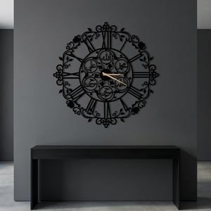 Horloge murale moderne en métal, design géométrique abstrait rond, horloge analogique silencieuse à quartz pour la décoration du salon - Product Image 5