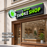 Letrero Comercial Personalizado con Letras de Canal LED 3D, Logotipo Acrílico Iluminado para Tienda de Cigarrillos