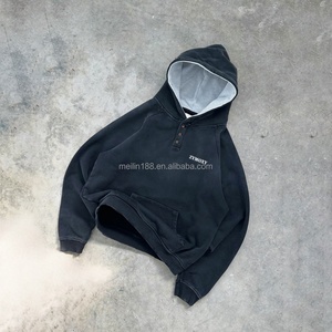 Hoodie Homme Streetwear Personnalisé Oversize en Coton Lourd 100% avec Boutons – Collection Wash Essentials - Product Image 3