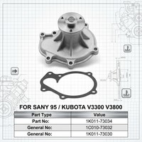 Pompe à eau moteur durable V3300 V3800 1K011-73034 pour excavatrice Sany 95, pompe de refroidissement haute précision, prix usine