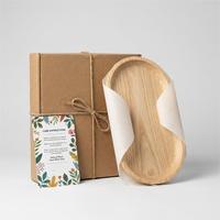 Aanpasbare, duurzame, milieuvriendelijke ovale dienblad van rubberhout voor noten, afternoon tea, fruit en kaas - modern design