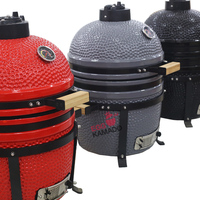 Barbecue en céramique d'extérieur en gros, fumoir à charbon de bois, grill Kamado de style américain multifonctionnel avec revêtement en poudre