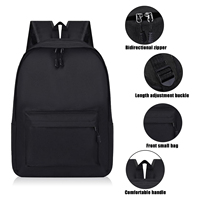 Sac à dos Oxford noir léger et imperméable, design sportif décontracté, unisexe, pour l'école, les voyages, le travail, les loisirs, 20-35L