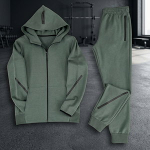 Set Sportivo Casual Autunnale da Donna, Giacca Nera con Cappuccio e Zip, Pantaloni da Jogging Traspiranti con Logo Stampato, 100% Poliestere, <span class=keywords><strong>2</strong></span> in 1 - Product Image 2