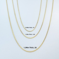 Cadena de Oro Sólido 18K AU750, Diseño Trigo, Múltiples Anchos, Ligera, Ajustable, Trenzada, Tipo Spiga, Base para Colgante, Joyería al por Mayor