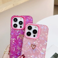 Mignon Petit Coeur Shell Motif IMD Étui En Plastique Dur pour iPhone 14 Pro Max Personnalisé Sea Shell Mobile Phone Case Logo PC