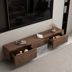 Nouveau design 2025 supports de télévision meuble en bois base en travertin meuble de télévision suspendu design exclusif - Product Image 5