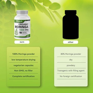 Dismok OEM Private Label Kruidensupplement <span class=keywords><strong>Moringa</strong></span> Bladpoeder Extract <span class=keywords><strong>Capsules</strong></span> voor Energiebeheer - Aanpasbare Maten & Doseringen - Product Image 4