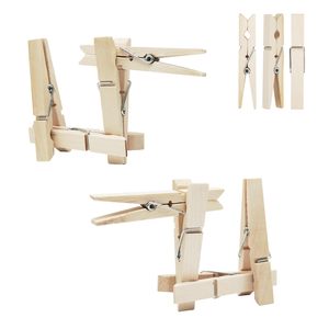 Pinces <span class=keywords><strong>à</strong></span> <span class=keywords><strong>linge</strong></span> en bois épingles en bois robustes, paquet de 50, boîtes de rangement pour vêtements de 2.9 pouces et bacs en fer Opp Bag Wood Rectangle Ws - Product Image 2
