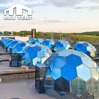 Nouveau tout verre Igloo géodésique dôme tente de luxe modulaire Glamping hôtel 100% étanche et ignifuge