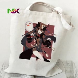 Sac fourre-tout en toile imprimé anime Genshin Impact <span class=keywords><strong>Hu</strong></span> <span class=keywords><strong>Tao</strong></span> Wangsheng Funeral, style Harajuku, sac à bandoulière - Product Image 3