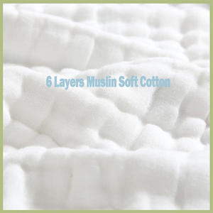 ผ้าห่อตัวเด็กมัสลิน 6 ชั้น ผ้าฝ้ายออร์แกนิค 100% ผ้าขนหนูเด็ก ระบายอากาศได้ดี เทคนิคการทอแบบผ้าปูที่นอน - Product Image 4