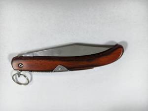 Mini couteau à désosser classique de Style <span class=keywords><strong>Yatagan</strong></span> africain en acier inoxydable fin et tranchant avec manche en bois porte-clés pliant - Product Image 3