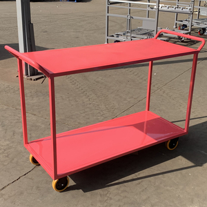Carrello Industriale <span class=keywords><strong>a</strong></span> 2 Ripiani in Acciaio Resistente con 4 <span class=keywords><strong>Ruote</strong></span> <span class=keywords><strong>per</strong></span> Logistica e Movimentazione Materiali - Product Image 4