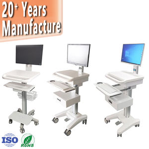 Carrito Médico Moderno de Metal de Varias Capas para Uso Hospitalario con Monitores, Teclados e Impresoras - Product Image 1
