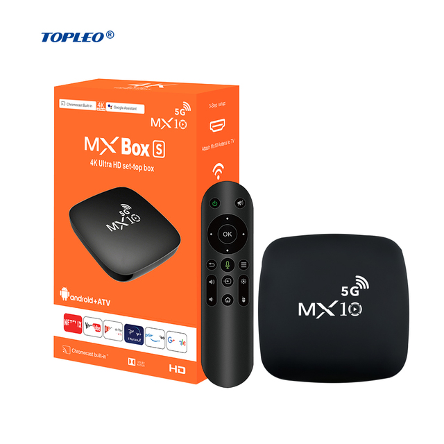 Topleo Android Tv Box with Remote Control 4k Mx10 5G Wifi 6 Android 13 Certificado 5g Smart Tv Box 8k