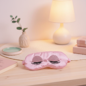 Bonita máscara <span class=keywords><strong>de</strong></span> ojos <span class=keywords><strong>de</strong></span> seda <span class=keywords><strong>de</strong></span> morera con <span class=keywords><strong>pestañas</strong></span> para dormir, antifaz <span class=keywords><strong>de</strong></span> viaje con purpurina y correa elástica para <span class=keywords><strong>pestañas</strong></span> - Product Image 5