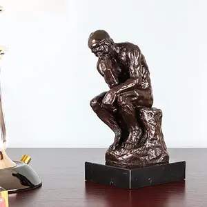 Hot Selling Thinker Character Office Desk Decor Figurine Ornament Customized Fiberglass Sculpture