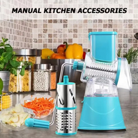 Thuis Keuken Handleiding Handblender Machine Metalen Voedsel Trommelsnijder Met Roterende Kaasrasp Fruit Groente Gereedschappen Ps Plastic Type