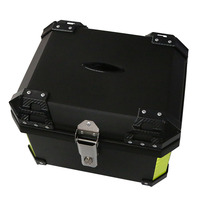 Caja superior de plástico PP para motocicleta, caja trasera modificada para motocicleta, se puede personalizar con patrones, 45 litros, negro, Jiangsu