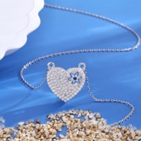 Nuevo Collar de Plata de Ley 925 con Colgante de Corazón con Circonitas, Regalo para el Día de San Valentín para Mujer