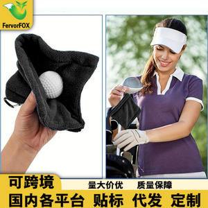 Serviette de nettoyage pour balles de golf, 14x13 cm, microfibre noire, avec support de ceinture, pour le golf et les sports de plein air - Product Image 5