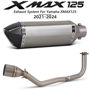 Système d'échappement XMAX125 pour Yamaha <span class=keywords><strong>XMAX</strong></span> <span class=keywords><strong>125</strong></span> 125cc 2021-2024, kit de tuyaux d'échappement pour moto, collecteurs de <span class=keywords><strong>scooter</strong></span>, tube de 370 mm, silencieux - Product Image 3