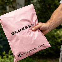 Sac d'expédition rose avec logo de marque, vente en gros, personnalisé, biodégradable, imperméable, pour l'emballage d'enveloppes, de vêtements, e-commerce