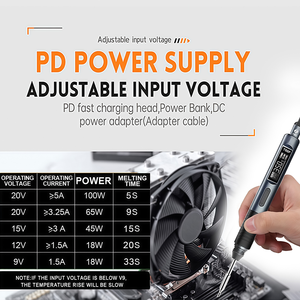 Soldador Inteligente ALIENTEK T80P de 100W con Carga Rápida Tipo-C PD/QC y Pantalla OLED 80-450 ℃   14mm Slim 42.8g para Reparación de PCB y <span class=keywords><strong>Drones</strong></span> DIY - Product Image 3