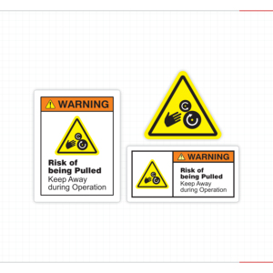 Advertencia de Riesgo de Ser Arrastrado, Señal de Seguridad, Adhesivo de Peligro de Piezas Giratorias para Máquinas Industriales - Product Image 1