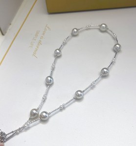 Collar Unisex Vintage <span class=keywords><strong>de</strong></span> Plata <span class=keywords><strong>de</strong></span> Ley 925 con Perla Tahitiana Natural Certificada, Plateado en Plata Blanca, Diseño <span class=keywords><strong>de</strong></span> Autor - Product Image 4