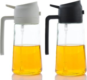 Dispensador de Aceite y Vinagre 2 en 1 de Vidrio Multifuncional, Rociador de Aceite de Oliva para Cocina - Product Image 2