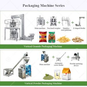 Machine d'emballage verticale pour capsules de lessive industrielle, filets de poisson, fruits congelés, bâtonnets de sucre, biscuits et chips de pommes de terre - Product Image 6