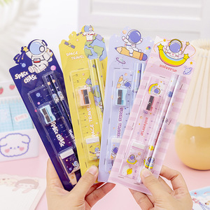 Wholesale Cartoon Cute Astronaut Boys School Stationery Set for Kindergartens Kids