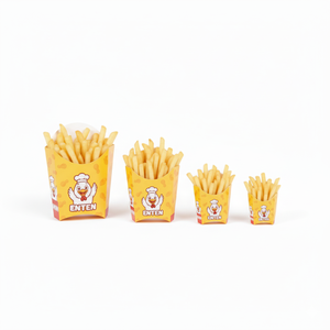 Cajas de patatas fritas para llevar Logotipo de embalaje personalizado Comida rápida Pollo frito Hamburguesa Perro caliente Takea <span class=keywords><strong>Way</strong></span> Contenedor de comida Cajas de papel - Product Image 5