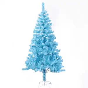 150厘米圆叶蓝色植绒圣诞树
