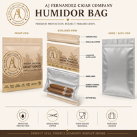 Sacs à soufflet personnalisés en PP avec fermeture éclair, thermosoudés sur le côté, pour tabac à rouler, pochettes pour cigares, sacs en fibre de carbone anti-odeur