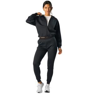 Ensemble deux pièces à capuche décontracté unisexe personnalisé pour le sport et le jogging, 100 % coton, style streetwear, collection printemps - Product Image 1