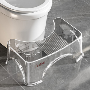Transparent Plastic <b>Step</b> <b>Stool</b> With Footrest For Kids Bathroom Toilet Training 45x25.5x15 Cm - Product Image 1