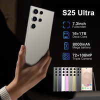 Prix de gros du nouveau smartphone original S25 Ultra 16GB + 1TB 7.3 pouces 5G débloqué Android 13 Decacore CPU 2K écran 108MP