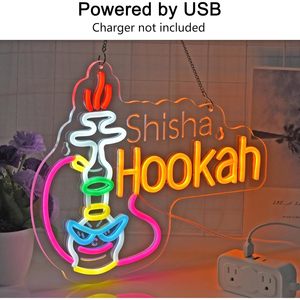 Water pipe neon LED indoor hanging ambient light wall decoration light shop window indicator light street luminous <b>sign</b> 5V 12V - Product Image 4