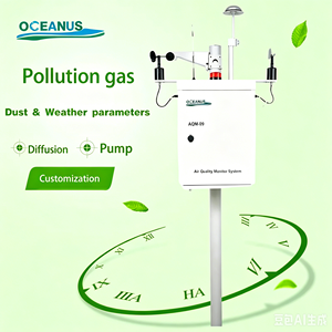 Stazione di Monitoraggio della Qualità dell'Aria Oceanus AQM-09 con Sensori UK, Deumidificazione Automatica, Rilevamento Multi-Gas, PM2.5, Rumore, Meteorologia, Piattaforma Cloud 4G, IP55 - Product Image 1