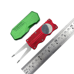 Mayorista Personalizable DIY Grado OEM Golf Accesorios Plegable Divot Herramienta de Reparación Libre Láser Switchblade Marcador de Bola Pulsador - Product Image 1