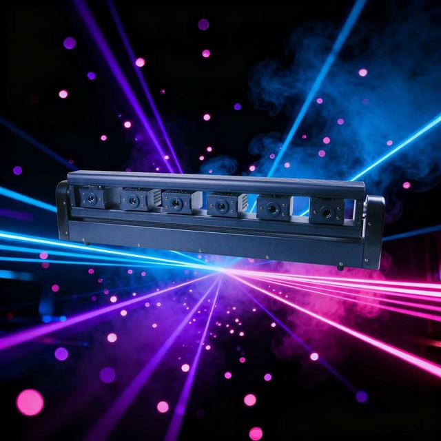 6 Eyes 500mw RGB Red Full Color 6pcs Fat Beam Moving Head Laser Bar Light Stage Lighting for Disco Nightclub Pub KTV