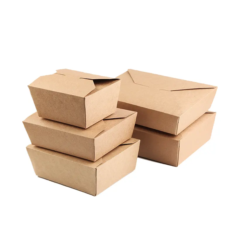 Пищевая упаковочная коробка, крафт-бумага, лидер продаж, высокое качество, Экологически чистая и доступная одноразовая коробка для торта на заказ, Ebag